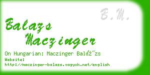 balazs maczinger business card